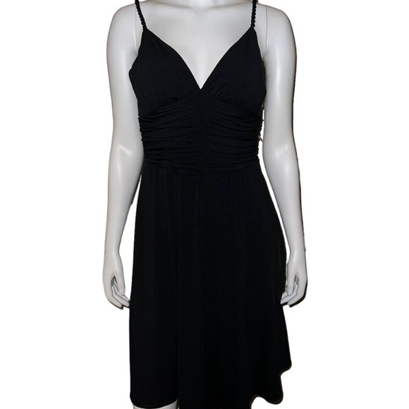 Brand New London Times LBD Little Black Spaghetti Strap Cocktail Dress - Picture 1 of 12